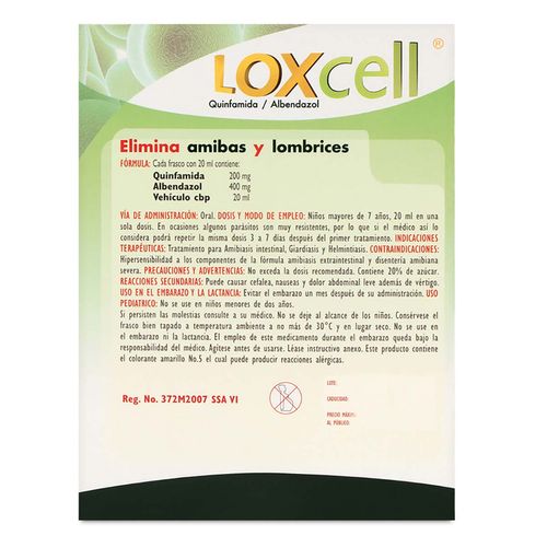 Suspensión Infantil Loxcell 2.0g/1.0g Frasco con 20ml