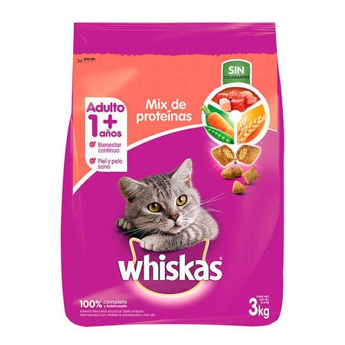 Croquetas Whiskas para Gatos Mix de Proteinas 3Kg