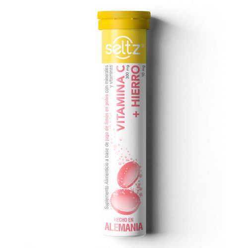 Tabletas Efervescentes Seltz Vitamina C + Hierro Sabor Toronja 20 Tabletas
