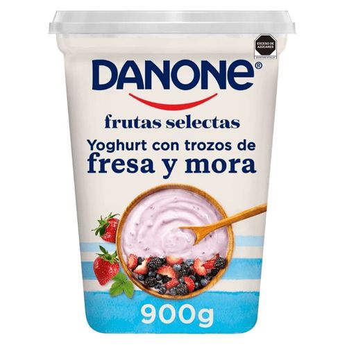 Yoghurt Danone Frutas Selectas Con Fresa Y Moras 900g