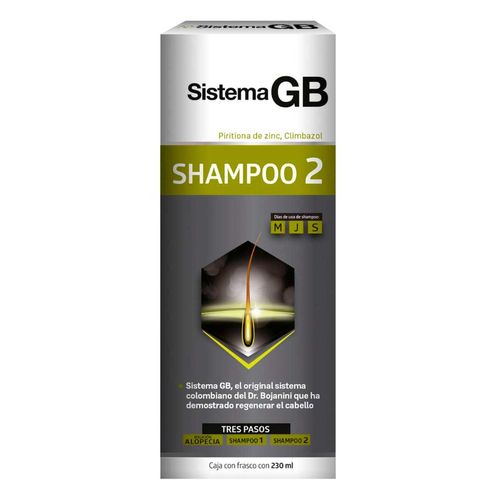 Sistema GB Shampoo 2 Hombre Piritiona de Zinc y Climbazol 230ml