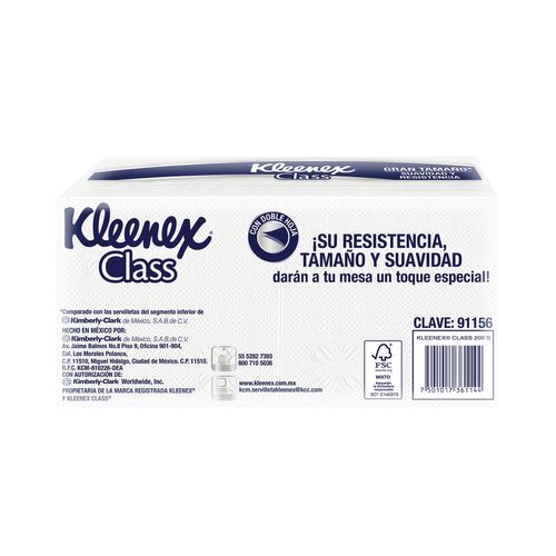 Servilletas Kleenex class hojas dobles 200 Servilletas