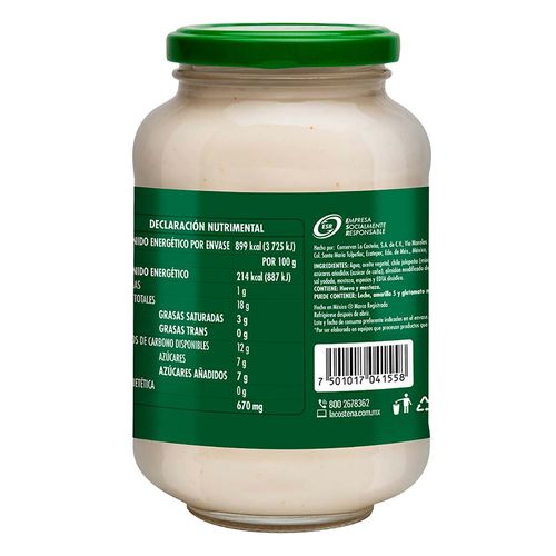 Aderezo de Mayonsea La Costeña con Chiles Jalapeños 420g