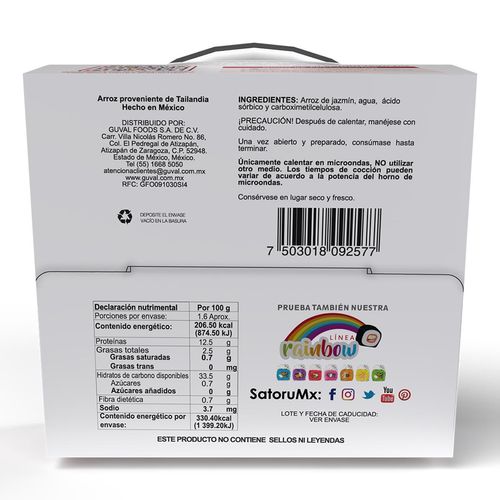 Arroz de Jazmín Cocido Satoru Instantáneo160g