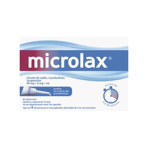 Enemas Microlax Laxante 450mg con 4 piezas