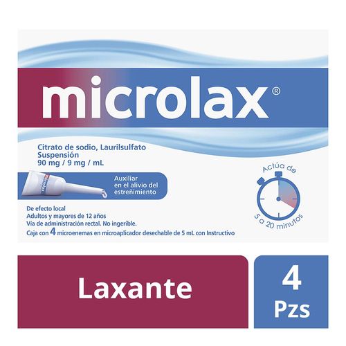 Enemas Microlax Laxante 450mg con 4 piezas
