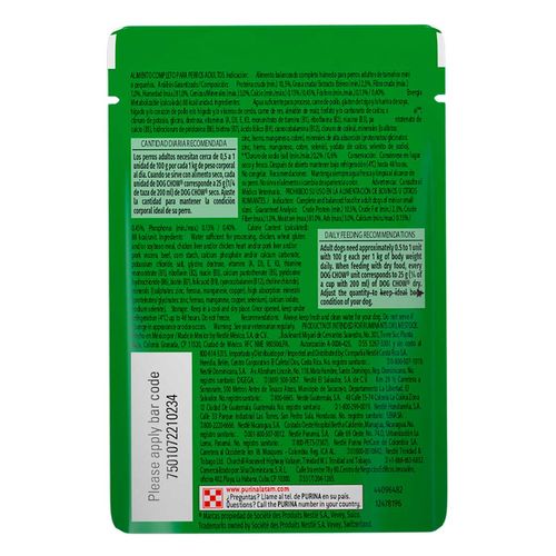 Purina Dog Chow Carne Alimento Húmedo Adultos Minis y Pequeños 100g