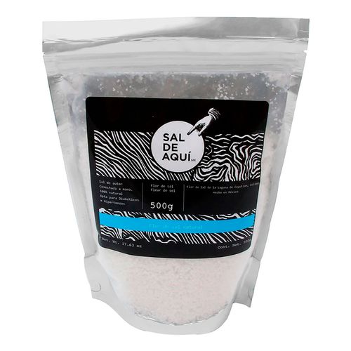 Sal Marina Artesanal Sal de Aqui Flor de Sal Natural 500g