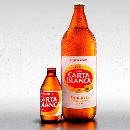 Cerveza Clara Caguamita Carta Blanca 6 Botellas de 300ml c/u