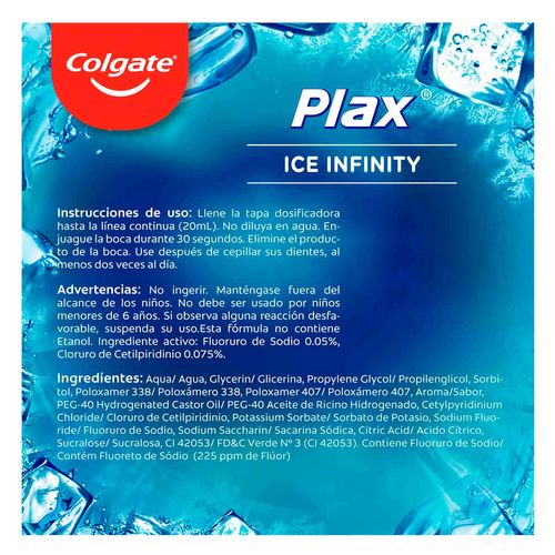 Enjuague Bucal Colgate Plax Ice Infinity 500ml
