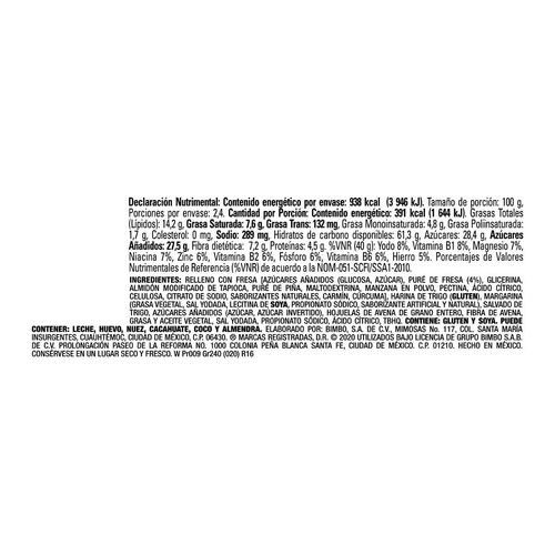 Bran Frut Bimbo Fresa 6 piezas 240g