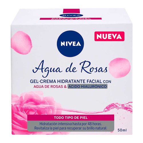 Gel Crema Hidratante Facial NIVEA  Agua De Rosas y Ácido Hialurónico 50ml