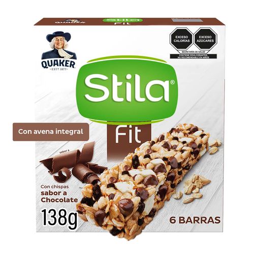 Barras De Avena Quaker Stila Fit Sabor A Chocolate 138g