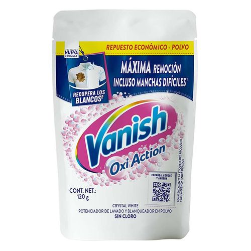 Quitamanchas en Polvo Vanish Crystal White para Ropa Blanca 120g