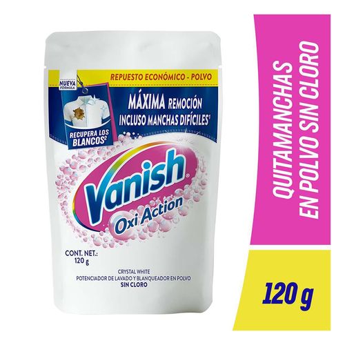 Quitamanchas en Polvo Vanish Crystal White para Ropa Blanca 120g