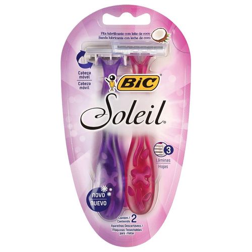 Rastrillo Bic Soleil 3 Hojas de Acero Inoxidable 2 Piezas