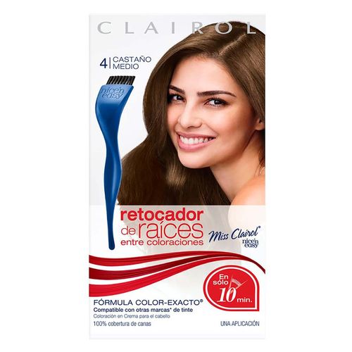Tinte Retoque de Raíz Permanente Miss Clairol 4 Castaño Medio