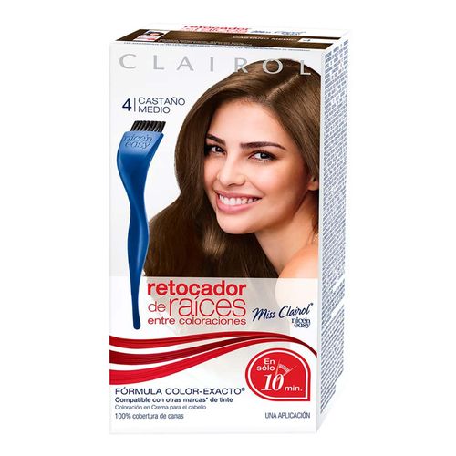 Tinte Retoque de Raíz Permanente Miss Clairol 4 Castaño Medio