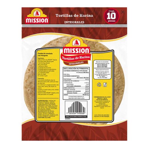 Tortilla Mission Harina Integral 250g
