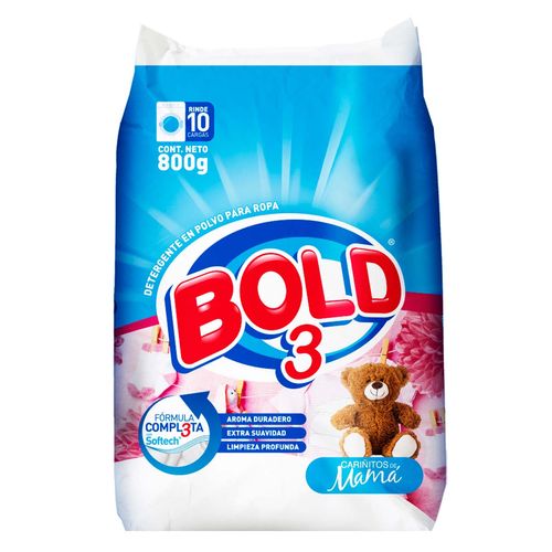 Detergente en Polvo Bold 3 Cariñitos de Mamá 800g