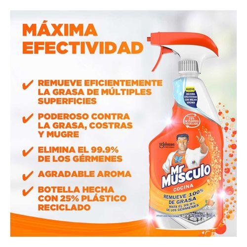 Limpiador Liquido Mr. Músculo Desengrasante Gatillo Naranja 650ml