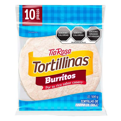 Tortilla Harina Tía Rosa burrito de 500g con 10 Piezas