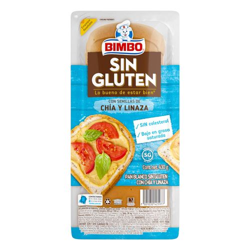 Pan Bimbo Sin Gluten Chia y Linaza 430g