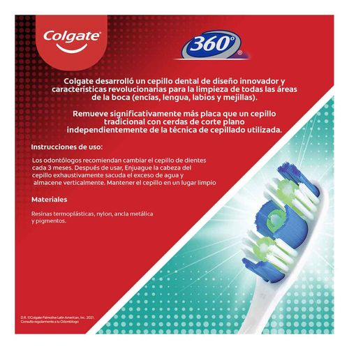 Cepillo de Dientes Colgate 360° Medio 2 Piezas