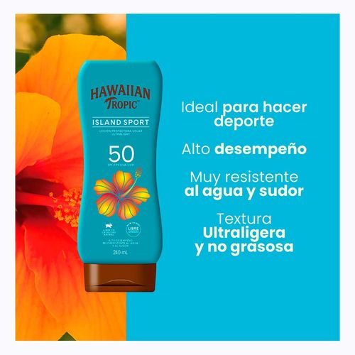 Protector Solar Hawaiian Tropic Island Sport 50 FPS Loción 240ml