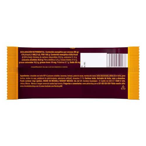 Barra de Chocolate Hershey's Almonds 90g