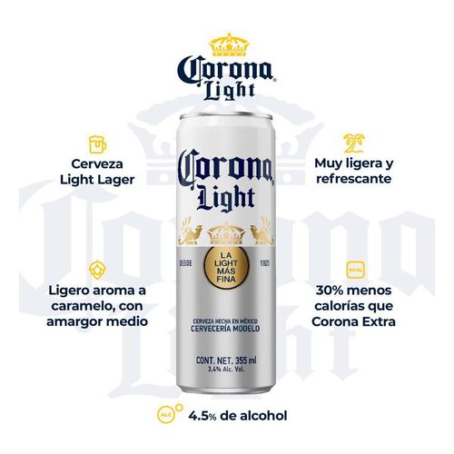 Cerveza Corona Light 6 Pack Lata 355ml