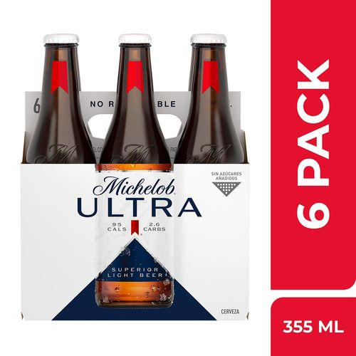 Cerveza Michelob Ultra 6 Botellas De 355ml Cada Uno