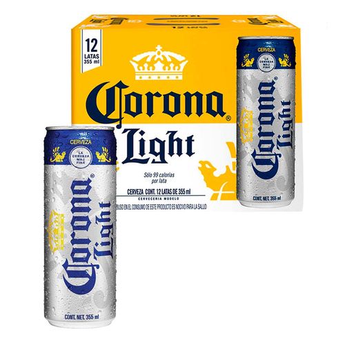 Cerveza Corona Light 12 Latas de 355ml c/u
