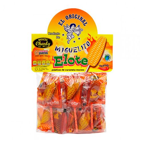 Paleta Elote Enchilado Miguelito con 12 Piezas