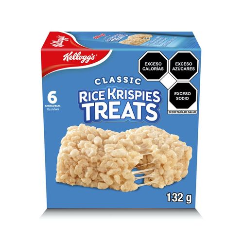 Barras Kellogg's Rice Krispies Treats Sabor A Malvavisco 132g con 6 Barras