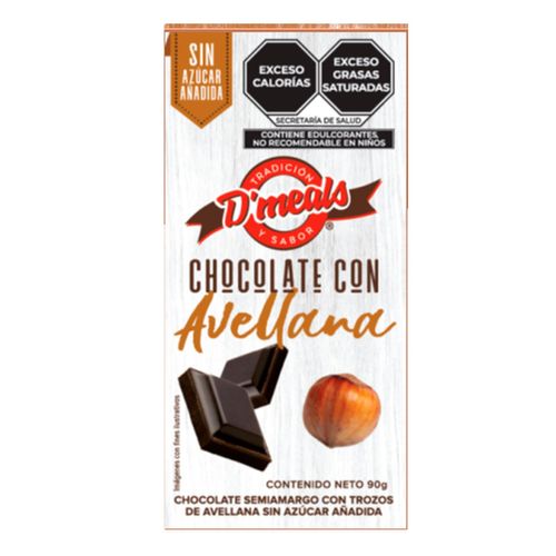 Chocolate D'meals Avellanas sin Azúcar 90g