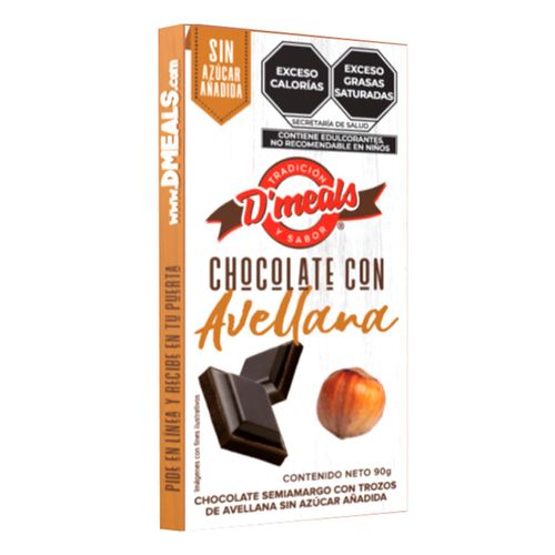 Chocolate D'meals Avellanas sin Azúcar 90g