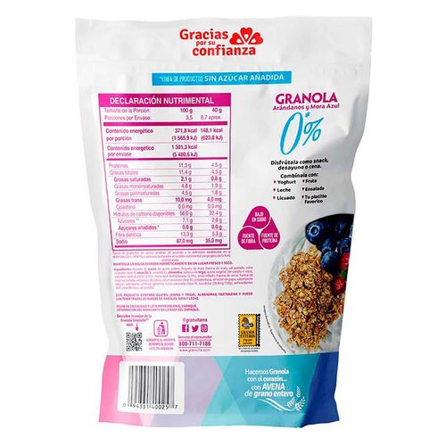 Granola Granvita 0% azúcar Arándanos 350g