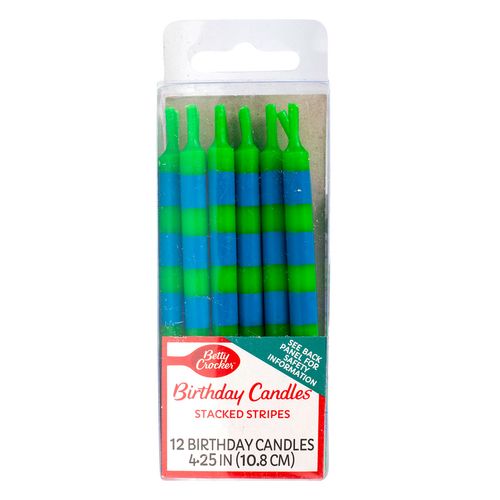 Velitas Betty Crocker Rayadas con 12 Piezas