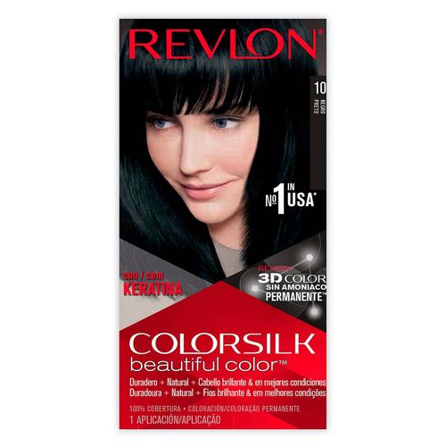 Tinte para cabello Colorsilk con Queratina tono 10 Negro 59.1 ml