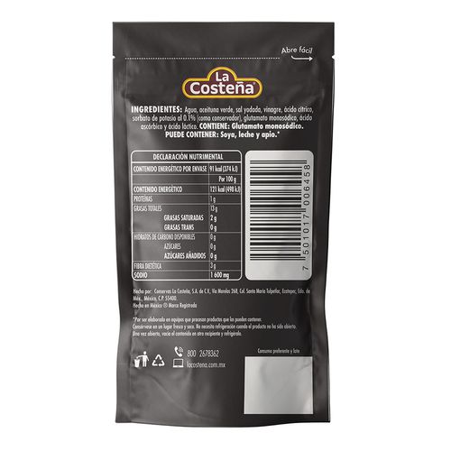 Aceitunas La Costeña sin Hueso 185g