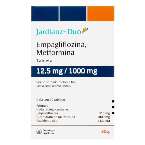 Tabletas Jardianz-Duo 12.5mg/1000mg Caja con 30 Tabletas