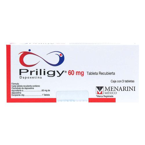 Tabletas Recubiertas Priligy 60mg Caja con 3 Tabletas