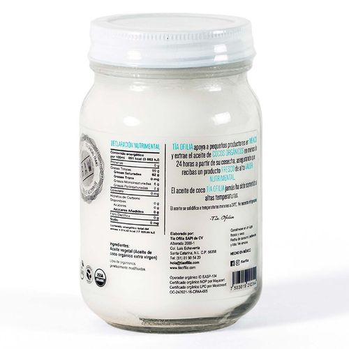 Aceite de coco orgánico Tía Ofilia 473ml