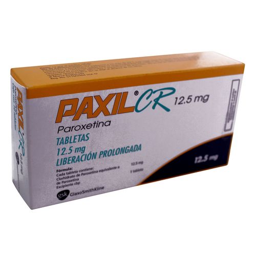 Tabletas Paxil CR 12.5mg Liberación Prolongada Caja con 10 Tabletas