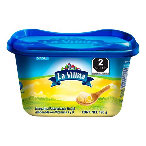 Margarina La Villita Untable Sin Sal 190g