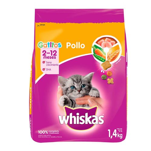 Croquetas Whiskas para Gatitos Sabor Pollo 1.4Kg