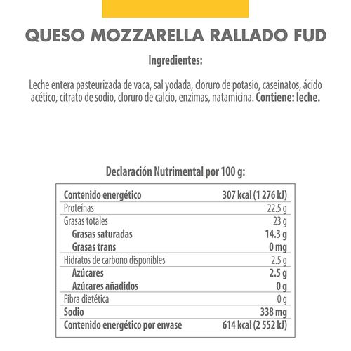 Queso Fud Mozzarella Rallado 200g