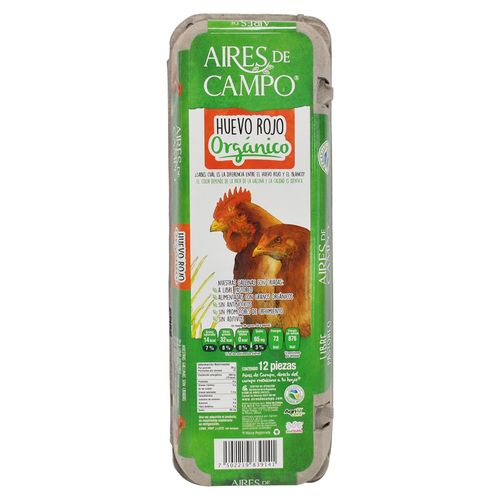 Huevo Aires de Campo Rojo Orgánico 12 Piezas