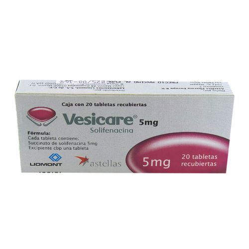 Tabletas Vesicare 5mg Caja con 20 Tabletas